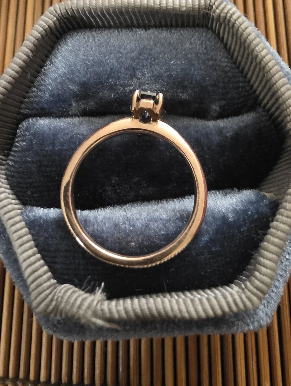 10k Moissanite Coffin Rose Gold Ring